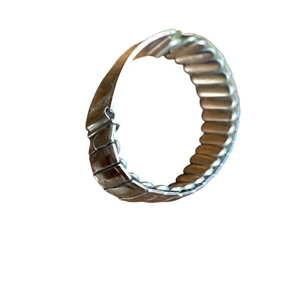 Vintage Silver-Tone Stretch Bracelet Band With Engraved "Billy" Nameplate - Picture 3 of 10